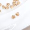 Cuentas de oro de 14 quilates con forma de corazón de melocotón, hechas a mano, con agujero pasante, accesorios de joyería, pulsera, cuentas de amor.