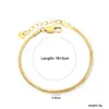 Pulseira Quadrada Fina Corrente Osso de Cobra Popular Transfronteiriça Estilosa da Moda Hip-Hop Metalizada Joia para Mão Pulseira de Aço Inoxidável para Mulheres