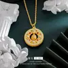 Colgante de Calabaza Giratoria Hueca Antiguo Francés Sikim Incrustado de Diamantes Colgante de Calabaza Giratoria Oro Imitación Redondo Marca Joyería del Palacio
