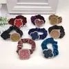 Goma para el pelo de estilo coreano con pedrería, Accesorio para el pelo de terciopelo totalmente cubierto de pedrería, Goma para coleta, Cuerda para el pelo para mujer al por mayor