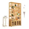 Nuevo Estante de Exhibición Antiguo Estilo Chino para Estudio y Sala de Estar, Vitrina para Té, Estante de Almacenamiento, Estante Multifuncional de Bambú, Divisor Combinado para Sala de Té
