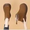 Botas de plataforma estilo Birkenstock, botas de invierno para mujer 2026, diseñadas para mujeres menudas, con forro de polar para abrigar, y un diseño de bota corta estilo británico
