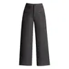 Pantalones de Pierna Ancha Elegantes de Mezcla de Lana para Mujer, Nuevo Estilo Otoño/Invierno 2026, Gruesos, de Cintura Alta, Adelgazantes, Mom Jeans, Pierna Recta Suelta Bootcut