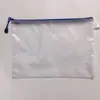 Bolsa para documentos de fornecimento transfronteiriço bolsa com zíper em grade a4 à prova d'água bolsa com zíper para documentos transparente pvc armazenamento de dados impressão