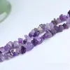 Venta al por mayor del fabricante Amatista Natural Desmagnetizada Grava Piedra Cruda Pulida y Pulida Tiras Largas Pulsera DIY Hecha a Mano