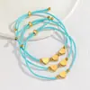 Popular Transfronteiriço Nicho Simples Moda Pulseira de Corda Azul Design Vilão do Amor Pingente Redondo Pulseira de Aço Inoxidável Tendência