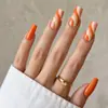 Uñas Postizas Portátiles, Estilo de Comercio Exterior, Uñas Postizas Francesas Blancas con Borde Blanco en Forma de Escalera Larga con Patrón de Flores Degradadas, 24 Piezas, Hechas a Mano Puras, Longitud Media, Venta al por Mayor