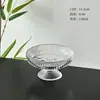 Cuenco de Fruta de Cristal con Pie Alto Cuenco de Fruta de Alta Apariencia Plato para la Hora del Té Plato de Postre Cuenco para Sopa Dulce Cuenco para Postre Plato Creativo