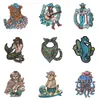 Bordado de Elemento Fantasia do Oceano da Natureza Selvagem Ocidental Patch de Tecido Estilo Retro Desgastado Roupas Sapatos Chapéus Personalidade Buraco Reparo