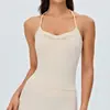 Top de tirantes finos cruzados con cuello halter para mujer, con almohadillas extraíbles en el pecho, corte ajustado, espalda hermosa, camisola deportiva, ropa para Pilates y fitness