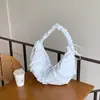 Bolsa de Dumpling Nova de Verão Transfronteiriça, Estilo Doce Plissado, Bolsa de Ombro Versátil Simples Coreana, Bolsa Transversal