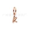 Pulsera Pandora chapada en plata de cobre, abalorios, accesorios DIY, colgante de 26 letras en oro rosa, cadena, joyería