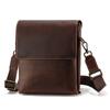 Bolso de Hombro para Hombre de Cuero Genuino Personalizado de Fábrica, Bolso de Hombre Sencillo y Moderno, Bolso Cruzado Retro de Cuero Crazy Horse, Bolso para Hombre