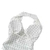 Camisola de estilo coreano con estampado de lunares único, cuello halter, para mujer, nuevo top de verano blanco sin mangas, escote en V, espalda descubierta, ins