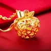 Amor Vacío Bañado en Oro Colgante de Manzana Oro Arena Vietnamita Amor Pequeño Collar Colgante de Manzana Joyería Regalo Nochebuena