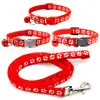 1.0 Patinha de Cachorro Patch Coleira Ajustável para Cachorro Corda de Tração Coleira com Sino no Pescoço Cachorro Filhote Animal de Estimação Cachorro Corda