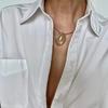 Collar de Cristal de Cabello Natural Diseño Nicho para Mujer Colgante Francés Ovalado Ajustable Transparente Exagerado Collar Vintage