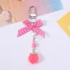 Chaveiro Transparente de Cristal Pêssego Fresco e Simples Transfronteiriço Pingente Laço Doce Fruta Case de Fone de Ouvido Charme de Bolsa