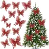 Decoração de Natal camada dupla glitter simulação borboleta pingente de árvore de Natal nova decoração de pendurar de Natal decoração de borboleta para árvore de Natal