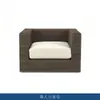 Muebles de jardín de ratán nórdico para exteriores, sofá impermeable con protección solar, mesa de café, reposapiés, sillón reclinable doble, soporte para resort, B & B