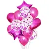 14 Piezas de Globos de Película de Aluminio con Forma de Estrella y Corazón Color Oro Rosa Globos Decorativos para el Día de San Valentín Chino Boda Cumpleaños Centro Comercial Hotel