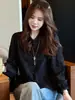 Camisa de manga larga con volantes y plisados para mujer de principios de otoño, nuevo diseño elegante 2026 para figuras petite, rejuvenecedora, favorecedora y súper bonita