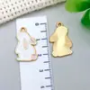 Accesorios para Joyería DIY Dibujos Animados Esmalte Lindo Conejito Pequeño Colección Llavero Collar Pulsera Colgante Encanto de Aleación