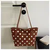 Bolso de Moda Estilo Coreano con Lunares para Mujer 2026 Nuevo Bolso Tote Casual con Bloques de Color Bolso de Hombro Individual de Gran Capacidad para Salir y Viajar al Trabajo