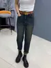 Jeans Harem para Mujer, Nuevo Estilo Primavera y Otoño, Tallas Grandes, Pantalones Rectos Elásticos Elegantes, Cintura Alta, Pantalones Dad Adelgazantes