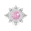 Anillo de Crisantemo de Diamante de Alto Carbono con Piedras Preciosas de Colores, Super Brillante, Anillo de Girasol Corte Fuegos Artificiales, Venta en Vivo, Dropshipping