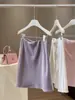 Saia Acetato Cetim Estilo Francês para Mulheres, Verão 2026 Nova Cintura Alta, Elegante, Justa ao Corpo, Simples, Nicho, Curta em Linha A