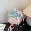 Bolsa Transversal Doce em Formato de Cupcake Fofa Criativa Presente Coração de Menina Laço Corrente Fashion Pequena