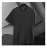Nova Camiseta Masculina de Verão 40 Fios Porcelana de Gelo 95% Algodão Gola Redonda Manga Curta Fresca Lycra Cor Lisa Lisa Casual Meia Manga