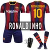 Camisetas de local y visitante del Barcelona 20-21, número 10 Messi, conjunto de uniforme deportivo de fútbol para niños, para hombre