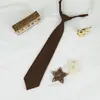 Jk Corbata de Lazo para Hombre de Color Sólido Estilo Japonés Sin Nudo Cuadrado para Mujer Floral Versátil Estilo Pareja Uniforme Académico Estilo Campus