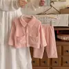 Conjunto Novo de Homewear Outono e Inverno para Crianças Médias e Grandes Conjunto de Pijama para Meninas Roupa Íntima Quente para Meninas Roupa Externa para Meninos Espessada