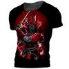 Camiseta Samurai Japonês Masculina Estilo Japonês Estampada Manga Curta Top Casual Retrô Camiseta Oversized Retrô Roupa Masculina