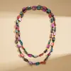 Cadena de suéter larga en capas con cuentas irregulares de cristal de concha estilo europeo y americano, estilo navideño, collar retro personalizado de alta gama
