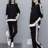 Traje de Moda Talla Grande para Mujer Traje Deportivo Casual Otoño e Invierno Europeo y Americano Nuevo Explosivo Suéter de Manga Larga Traje de Dos Piezas para Mujer