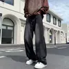 Jeans para Hombre Estilo Verano Nuevo Gama Alta Atractivo Empalmado Lavado Viejo Sueltos Rectos Pierna Ancha Pantalones Casuales