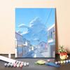 Pintura al Óleo Digital DIY Estilo Escandinavo Paisaje Borde Ciudad Exportación Amazon Venta al por Mayor Entrega de Fábrica Transfronteriza Estación Independiente
