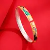 Pulsera de Tobillo de Plata de Ley 9999 Pulsera de Moneda Koi Esmalte Dorado Trazado Pulsera de Lujo Ligero Estilo Nacional para Regalo de Novia