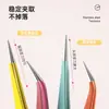 Pinças para Cílios Postiços, Pinças Coloridas, Pinças de Aço Inoxidável Rosa Pontiagudas e Curvadas, Pinças para Nail Art, Pinças de Pena Dourada, Pinças para Extensão de Cílios