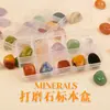 Caja de Muestras de Minerales de Cristal Natural Regalo Educativo de Ciencia para Niños Adorno Artesanal de Piedra Bruta Gema Mineral