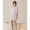 Vestido Camisa de Filhote Estilo Doce e Amoroso Feminino de Manga Curta em Seda de Gelo Confortável Roupa para Casa para Outono e Inverno terno