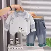 Conjunto de Primavera y Otoño para Niños 2026 Nuevo Elegante Sudadera Conjunto de Dos Piezas para Bebés Niños, Ropa Infantil al por Mayor