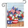 Bandeira de Jardim para o Dia da Independência de 4 de Julho Empresa Estatal Flor Decoração de Quintal ao Ar Livre Bandeira de Jardim de Linho Dupla Face