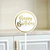 Tarjeta de pastel acrílica con estampado de mariposas de feliz cumpleaños con dorado estilo transfronterizo. Decoración de pastel con mariposas.