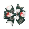 Venta Caliente Transfronteriza Amazon Copo de Nieve de Navidad Alce Rojo y Verde Accesorios para el Cabello de Niños Adorno para la Cabeza Retro Pasador de Cola de Golondrina