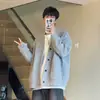 Cárdigan Chaqueta Nuevo Estilo Hombres Primavera Holgada Sudadera de Manga Larga Marca de Moda Americana Perezoso Holgado Versátil Guapo Ropa de Pareja